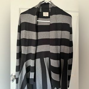 RXB Draped Open Front Striped Cardigan Size:L